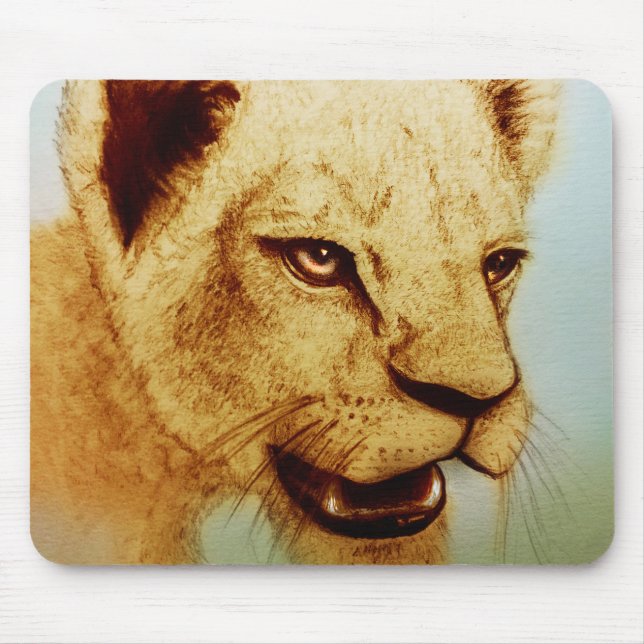 Original vintage art mousepad - Lion (Front)