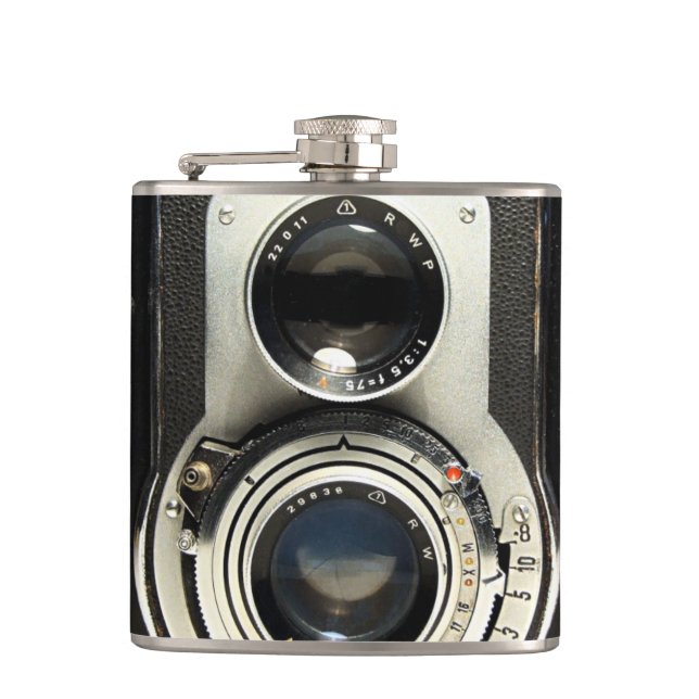 Original vintage camera hip flask (Front)