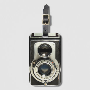 Original vintage camera luggage tag