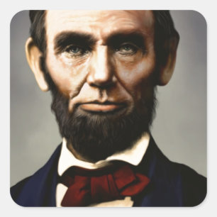 Original vintage colour photo of Abraham Lincoln Square Sticker
