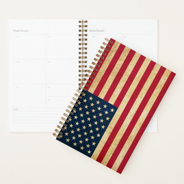 Original Vintage Patriotic American Flag Planner (Display)