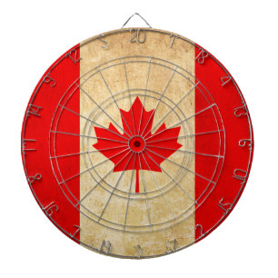 Original Vintage Patriotic National Flag of CANADA Dartboard