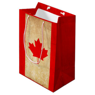 Original Vintage Patriotic National Flag of CANADA Medium Gift Bag