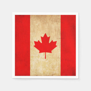 Original Vintage Patriotic National Flag of CANADA Napkin