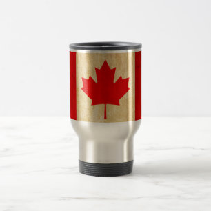 Original Vintage Patriotic National Flag of CANADA Travel Mug