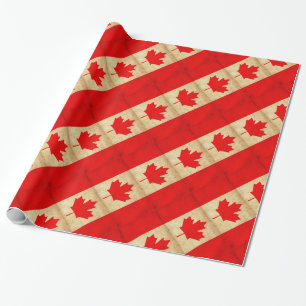Original Vintage Patriotic National Flag of CANADA Wrapping Paper