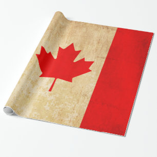 Original Vintage Patriotic National Flag of CANADA Wrapping Paper