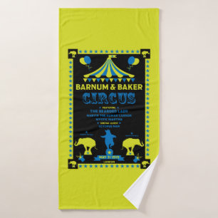 Original Vintages Inspired Circus Art Bath Towel