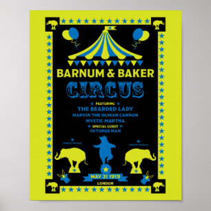Original Vintages Inspired Circus Art Poster