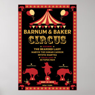 Original Vintages Inspired Circus Art Poster