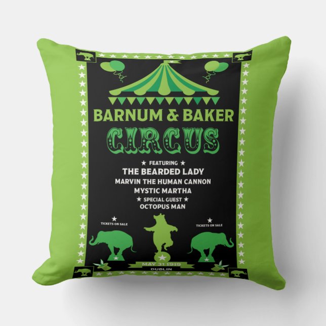 Original Vintages Inspired Circus   Cushion (Front)