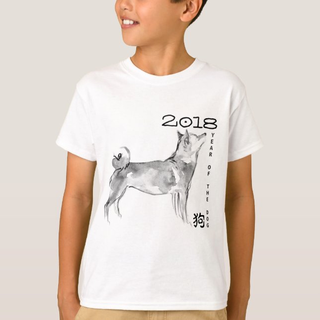 Original Wash painting Dog custom Year Kids T T-Shirt (Front)