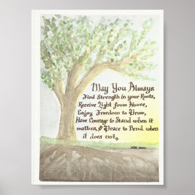 Original Watercolor and Blessing Poster (Front)