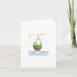 Original Watercolor - Candy jar Terrarium - Blank Card