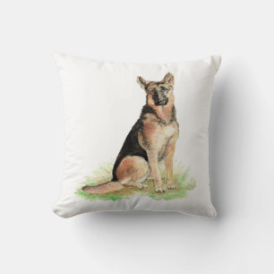 Original Watercolor German Shepherd Dog Pet Cushion