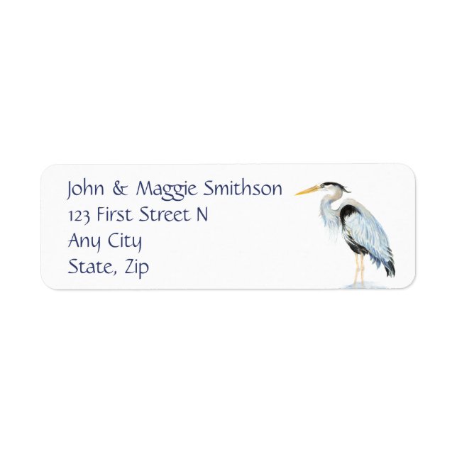 Original Watercolor Great Blue Heron Bird (Front)