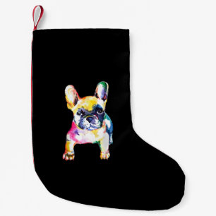 Original Watercolor Hand French Bulldog Gift Small Christmas Stocking
