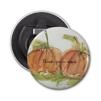 Original watercolor sketch Pumpkin Bottle Opener