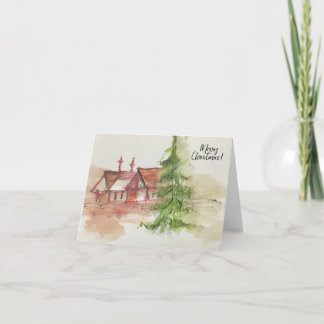 Original watercolor sketch  thank you card