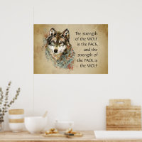 Original Watercolor Wolf & Pack Family Quote