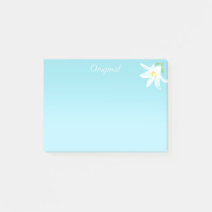 Original White Amaryllis Flower on Light Blue Post Post-it Notes