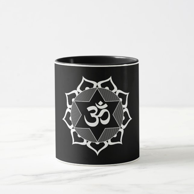 Original White Yoga OM Symbol Mug (Center)