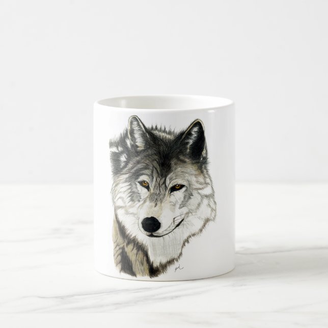 Original Wolf Art Mug (Center)