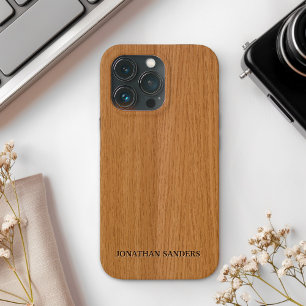 Original Wood Look Brown Color iPhone 13 Pro Case