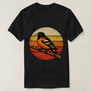 Oriole Bird Vintage Sunset Nature Lover Art T-Shirt