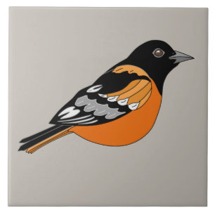 Oriole Black and Orange Bird Graphic Tile