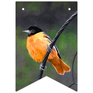 Oriole Painting - Original Bird Art Bunting