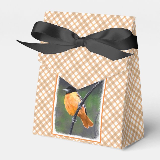 Oriole Painting - Original Bird Art Favour Box (Front Side)