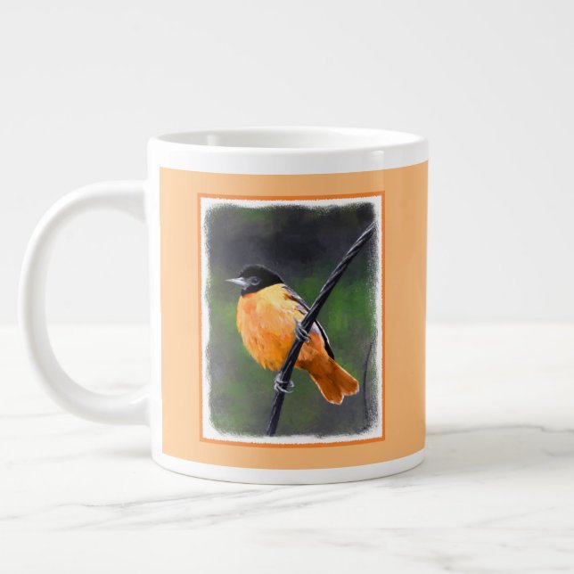 Oriole Painting - Original Bird Art Large Coffee Mug (Left)