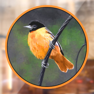 Oriole Painting - Original Bird Art Window Cling