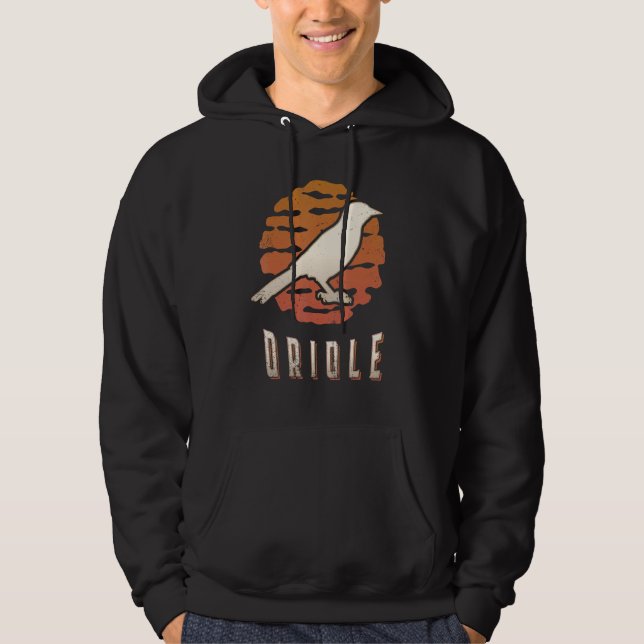 Oriole Vintage Retro Classic Animal Sunset Hoodie (Front)