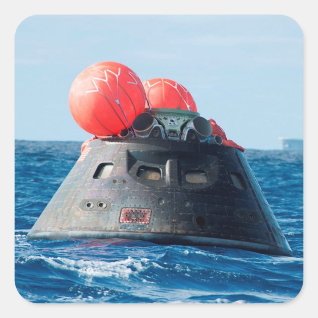 Orion Capsule Spacecraft Ocean Recovery Square Sticker (Front)