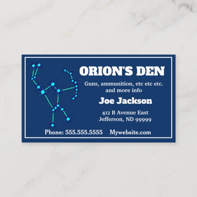 Orion Constellation Any Business Card (Front)