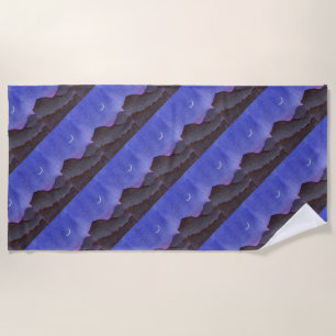 Orion & Crescent Moon Mountains Beach Towel