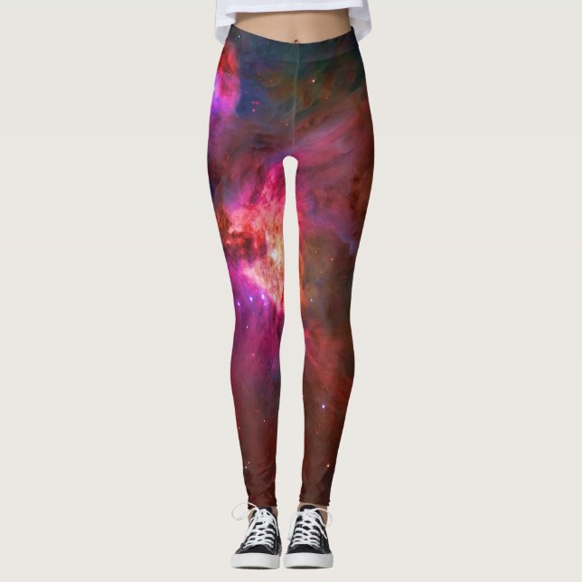 Orion Nebula and Trapezium Stars space exercise Leggings (Front)