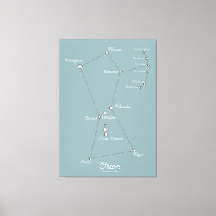 Orion Nebula Astronomical Chart Canvas Print