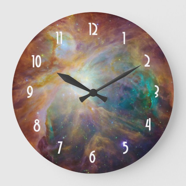 Orion Nebula Astronomy Photo Large Clock (Front)