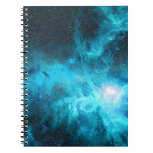 Orion nebula, blue light, astronomy. notebook