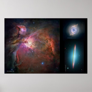 Orion Nebula, Cat's Eye Nebula, Majestic Sombrero Poster