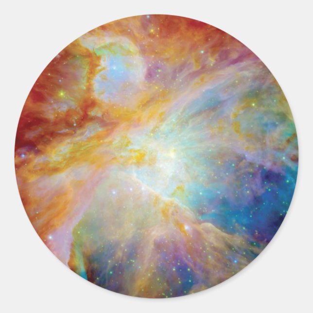 Orion Nebula Hubble Spitzer Telescope Space Photo Classic Round Sticker (Front)