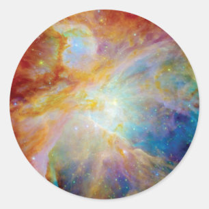 Orion Nebula Hubble Spitzer Telescope Space Photo Classic Round Sticker
