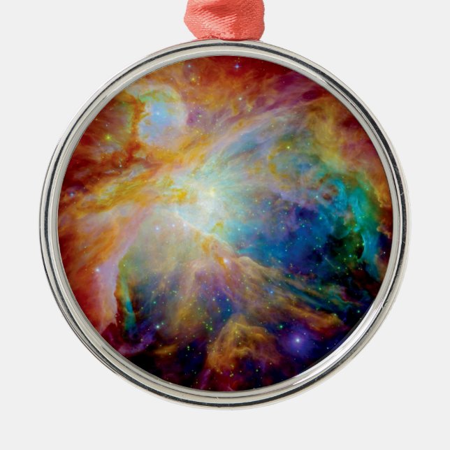 Orion Nebula Hubble Spitzer Telescope Space Photo Metal Tree Decoration (Front)