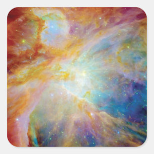 Orion Nebula Hubble Spitzer Telescope Space Photo Square Sticker