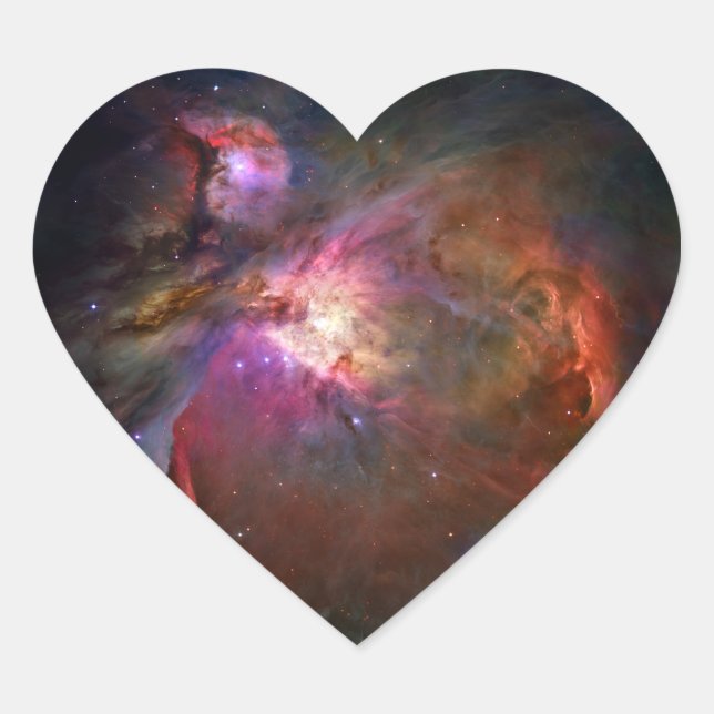Orion Nebula (Hubble Telescope) Heart Sticker (Front)
