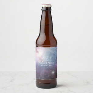 Orion Nebula Messier 78 Pastel Space Photo Beer Bottle Label