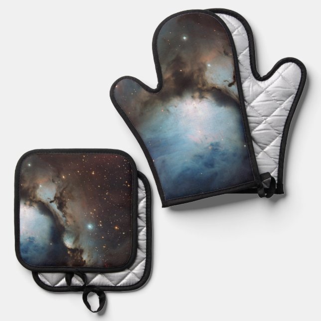 Orion Nebula Messier 78 Real Space Photo Oven Mitt & Pot Holder Set (Front/Back)